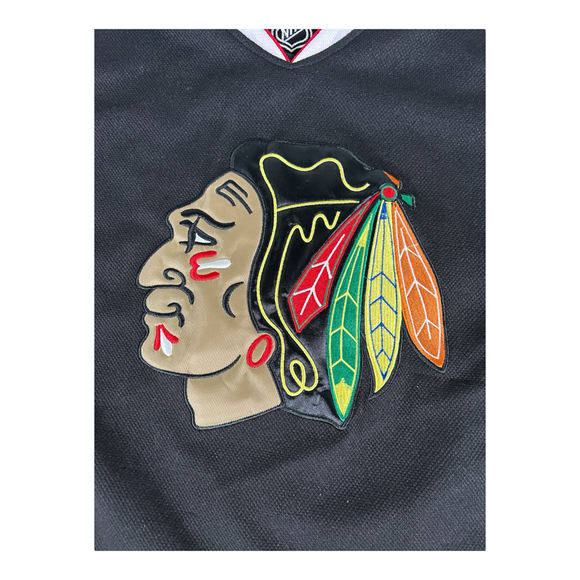 Rare Reebok CCM Patrick Kane Blackhawks Authentic Fight Strap Jersey Sz 50 - Picture 2 of 6